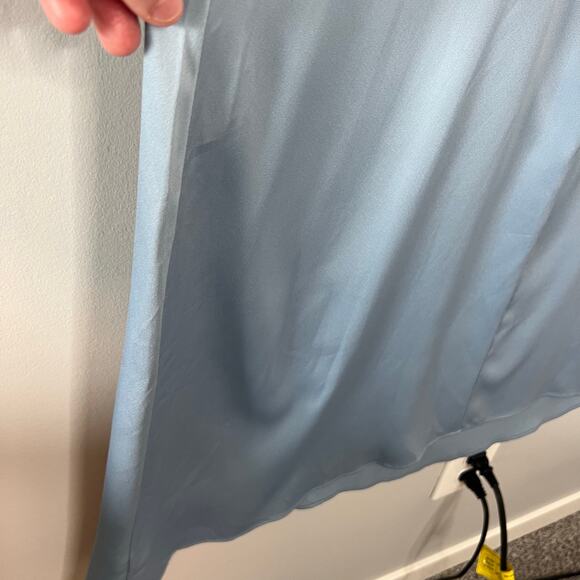 Danielle Bernstein NEW Blue Satin Slip Dress Size 12 90s - Picture 13 of 15